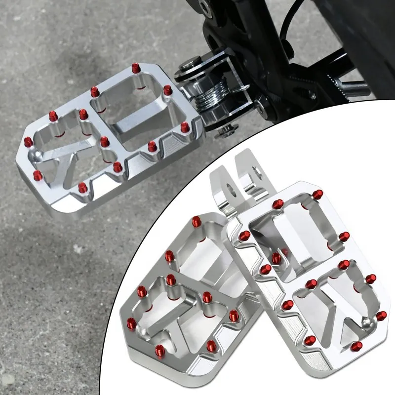 Wide Chrome-Look Foot Pegs