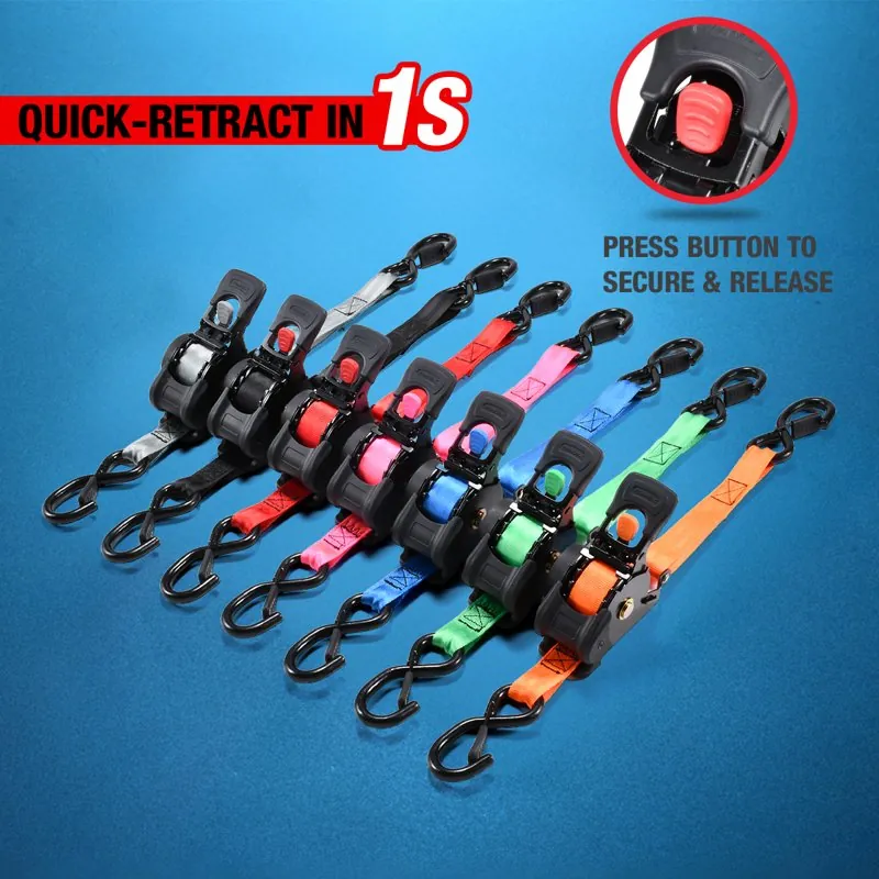 Auto-Retracting Ratchet Strap, 25 mm × 3 m